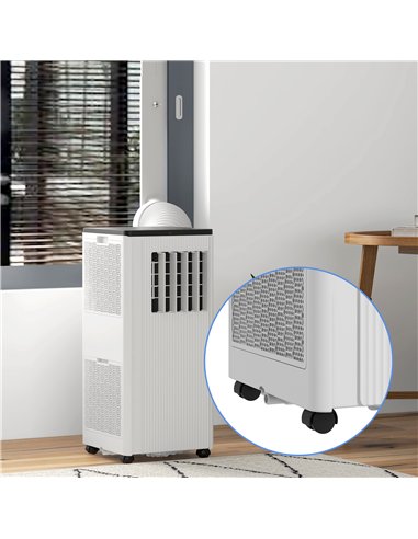 HOMCOM 9,000 BTU App-Controlled Mobile Air Conditioner, 20m² Radius - White