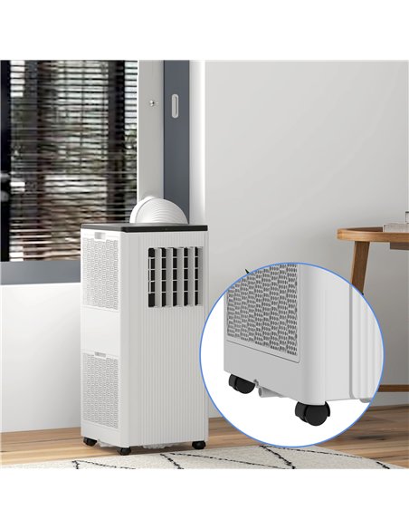HOMCOM 9,000 BTU App-Controlled Mobile Air Conditioner, 20m² Radius - White