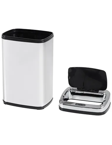 HOMCOM 30L Stainless Steel Motion Sensor Lid Bin - Silver Tone