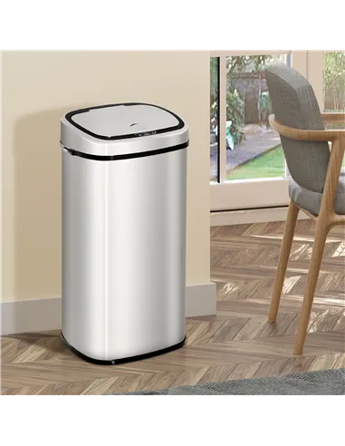 HOMCOM 68L Sensor Dustbin Stainless Steel Automatic Kitchen Waste Bin Silver