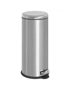 HOMCOM Foot Pedal Bin Stainless Steel Metal Waste Rubbish Lid Kitchen Garbage 30L Silver