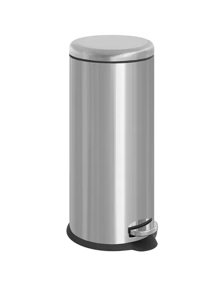 HOMCOM Foot Pedal Bin Stainless Steel Metal Waste Rubbish Lid Kitchen Garbage 30L Silver