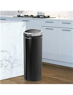 HOMCOM 50L Sensor Bin with Quiet Soft-Close Lid, Automatic Touchless Motion Sensor Rubbish Bin with Fingerprint Resistant, Stain 2