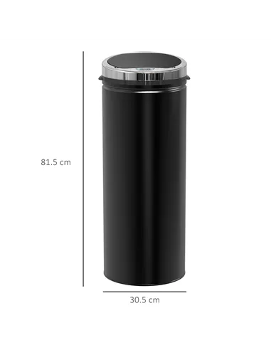 HOMCOM 50L Sensor Bin with Quiet Soft-Close Lid, Automatic Touchless Motion Sensor Rubbish Bin with Fingerprint Resistant, Stain