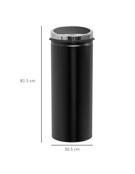 HOMCOM 50L Sensor Bin with Quiet Soft-Close Lid, Automatic Touchless Motion Sensor Rubbish Bin with Fingerprint Resistant, Stain
