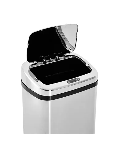 HOMCOM 50L Infrared Touchless Automatic Motion Sensor Dustbin Stainless Steel Trash Can Home Office