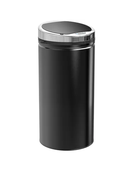 HOMCOM 42L Sensor Bin for Kitchen Waste Automatic Dustbin Motion Detection Dustbin  Stainless Steel Rubbish Can with Bucket, Bla
