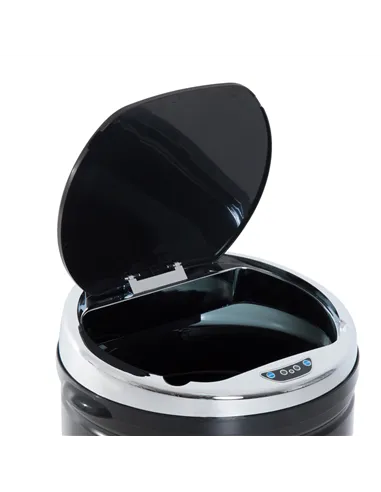 HOMCOM 42L Sensor Bin for Kitchen Waste Automatic Dustbin Motion Detection Dustbin  Stainless Steel Rubbish Can with Bucket, Bla