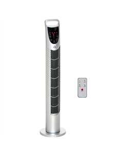 HOMCOM 31" Oscillating Tower Fan with Remote Control, 7.5H Timer, 3 Speed 3 Modes, Electric Floor Standing Cooling Fan for Home 