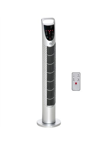 HOMCOM 31" Oscillating Tower Fan with Remote Control, 7.5H Timer, 3 Speed 3 Modes, Electric Floor Standing Cooling Fan for Home 