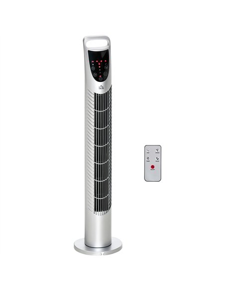 HOMCOM 31" Oscillating Tower Fan with Remote Control, 7.5H Timer, 3 Speed 3 Modes, Electric Floor Standing Cooling Fan for Home 