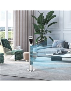 HOMCOM 31" Oscillating Tower Fan with Remote Control, 7.5H Timer, 3 Speed 3 Modes, Electric Floor Standing Cooling Fan for Home  2