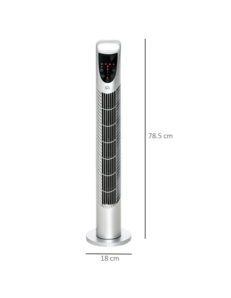 HOMCOM 31" Oscillating Tower Fan with Remote Control, 7.5H Timer, 3 Speed 3 Modes, Electric Floor Standing Cooling Fan for Home 