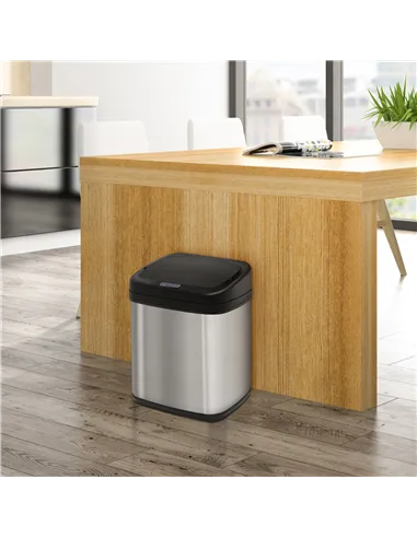 HOMCOM 20L LUXURY Automatic Sensor Dustbin Kitchen Waste Bin Rubbish Trashcan Auto Dustbin Stainless Steel with Bucket 33*25*42.