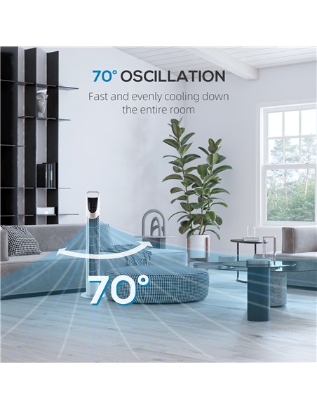 HOMCOM 31" Oscillating Tower Fan with Remote Control, 7.5H Timer, 3 Speed 3 Modes, Electric Floor Standing Cooling Fan for Home 