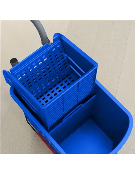 HOMCOM 20L Compact Mop Bucket on Wheels, with Water Separation Panel - Blue