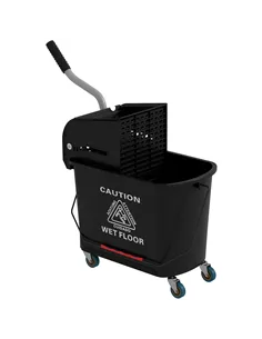 HOMCOM 20L Compact Mop Bucket on Wheels, with Water Separation Panel - Black