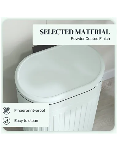 HOMCOM 30L Metal Kitchen Bin, with Soft-Close Lid - Light Green