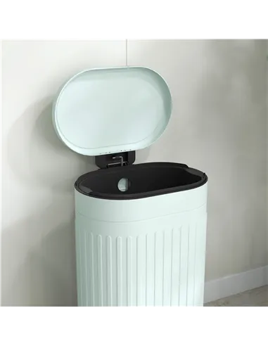 HOMCOM 30L Metal Kitchen Bin, with Soft-Close Lid - Light Green
