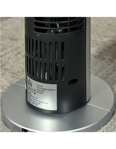 HOMCOM 31" Oscillating Tower Fan with Remote Control, 7.5H Timer, 3 Speed 3 Modes, Electric Floor Standing Cooling Fan for Home 