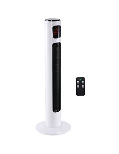 HOMCOM 38'' Freestanding Tower Fan, 3 Speed 3 Mode, 12h Timer, 70 Degree Oscillation, LED Panel, 5M Remote Controller, White
