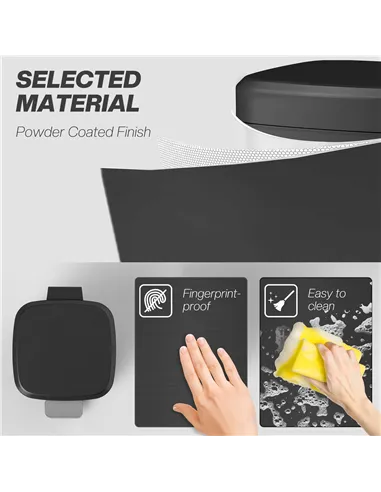 HOMCOM 20L Modern Boxy Metal Home Kitchen Bin - Black