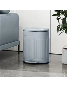 HOMCOM 20L Metal Kitchen Bin, with Soft-Close Lid - Grey 2