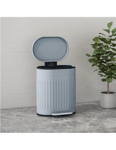 HOMCOM 20L Metal Kitchen Bin, with Soft-Close Lid - Grey