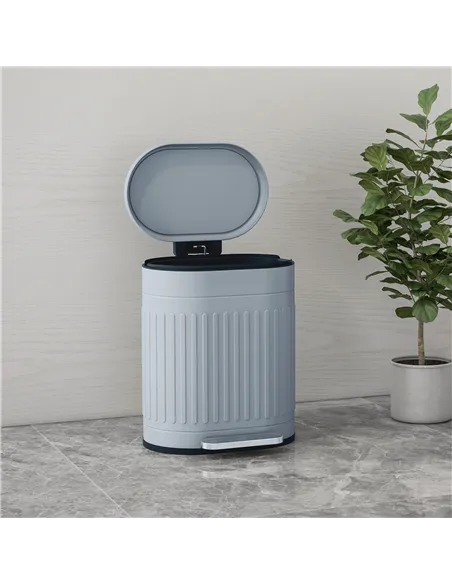 HOMCOM 20L Metal Kitchen Bin, with Soft-Close Lid - Grey
