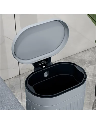 HOMCOM 20L Metal Kitchen Bin, with Soft-Close Lid - Grey