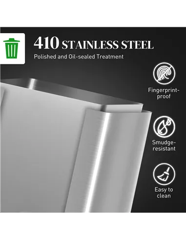 HOMCOM 34L Double Compartment Kitchen Bin, with Soft-Close Lid