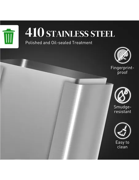 HOMCOM 34L Double Compartment Kitchen Bin, with Soft-Close Lid