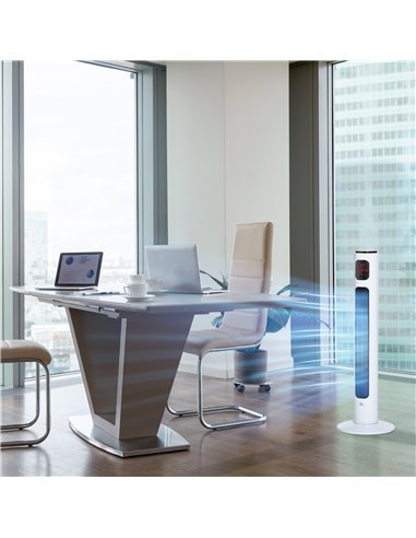 HOMCOM 38'' Freestanding Tower Fan, 3 Speed 3 Mode, 12h Timer, 70 Degree Oscillation, LED Panel, 5M Remote Controller, White