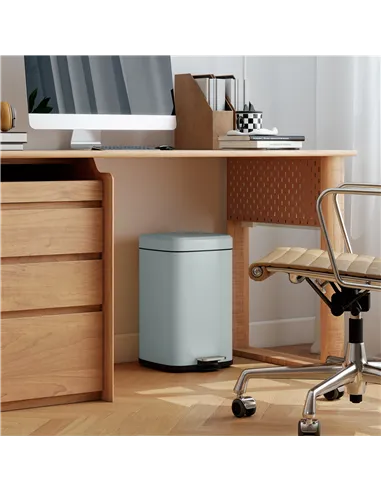 HOMCOM 20L Modern Boxy Metal Home Kitchen Bin - Light Green