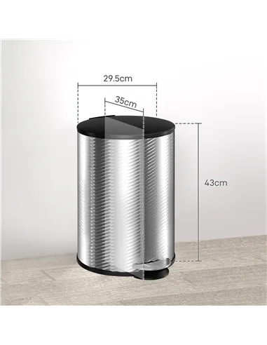 HOMCOM 20L Stainless Steel Compact Home Bin