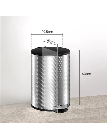 HOMCOM 20L Stainless Steel Compact Home Bin