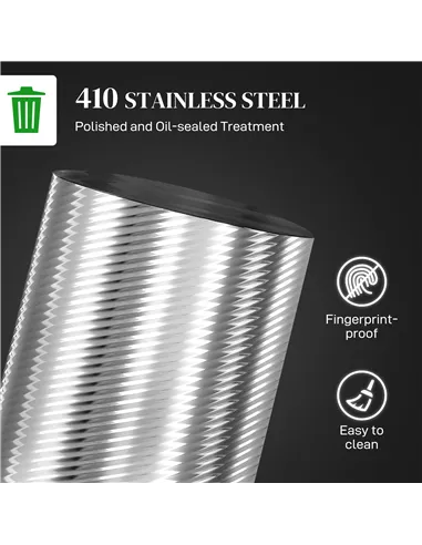 HOMCOM 20L Stainless Steel Compact Home Bin