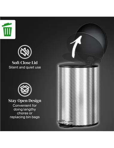 HOMCOM 20L Stainless Steel Compact Home Bin