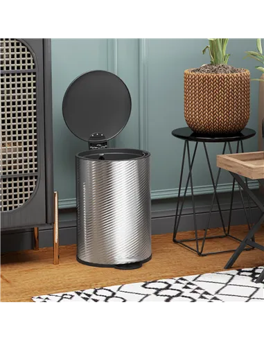 HOMCOM 20L Stainless Steel Compact Home Bin