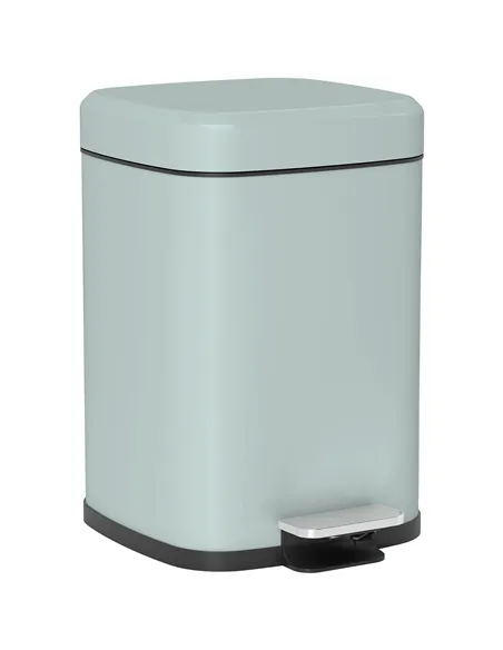 HOMCOM 12L Modern Boxy Metal Home Kitchen Bin - Light Green