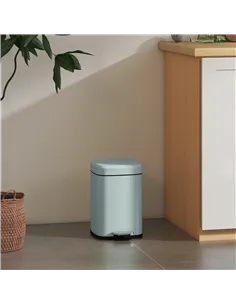 HOMCOM 12L Modern Boxy Metal Home Kitchen Bin - Light Green 2