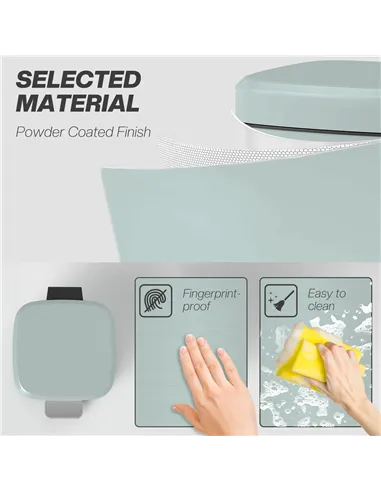 HOMCOM 12L Modern Boxy Metal Home Kitchen Bin - Light Green