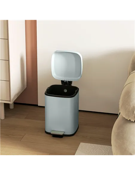 HOMCOM 12L Modern Boxy Metal Home Kitchen Bin - Light Green