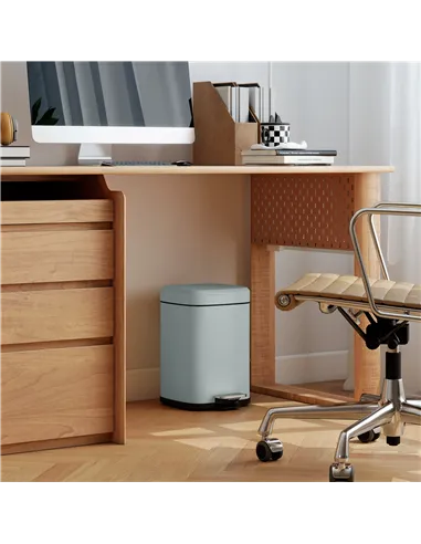 HOMCOM 12L Modern Boxy Metal Home Kitchen Bin - Light Green