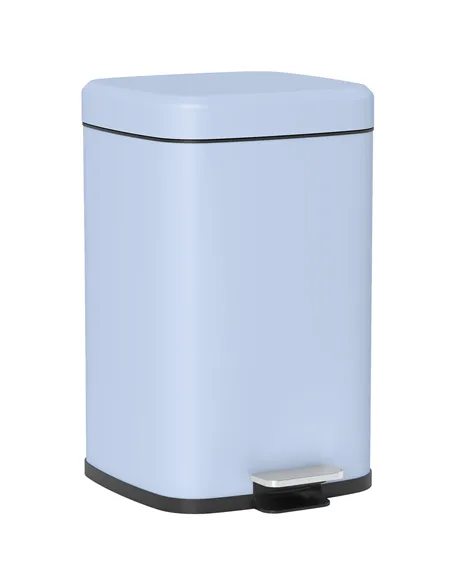 HOMCOM 20L Modern Boxy Metal Home Kitchen Bin - Light Blue