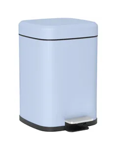 HOMCOM 12L Modern Boxy Metal Home Kitchen Bin - Light Blue