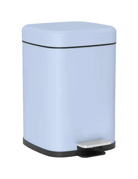 HOMCOM 12L Modern Boxy Metal Home Kitchen Bin - Light Blue