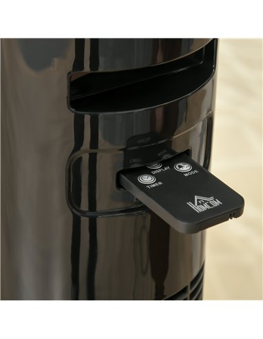HOMCOM 38'' Freestanding Tower Fan, 3 Speed 3 Mode, 12h Timer, 70 Degree Oscillation, LED Panel, 5M Remote Controller, Black