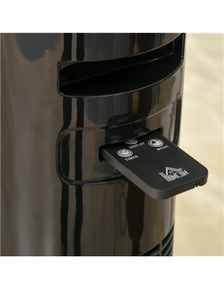 HOMCOM 38'' Freestanding Tower Fan, 3 Speed 3 Mode, 12h Timer, 70 Degree Oscillation, LED Panel, 5M Remote Controller, Black