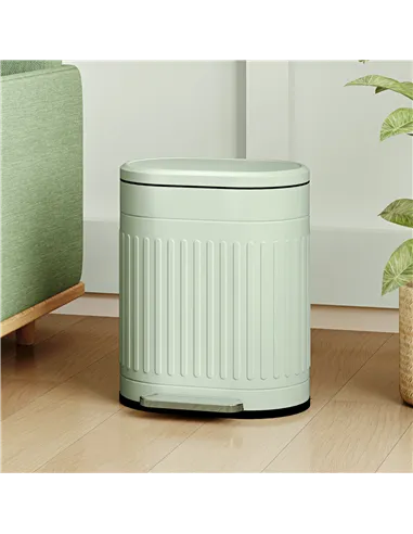 HOMCOM 20L Metal Kitchen Bin, with Soft-Close Lid - Light Green